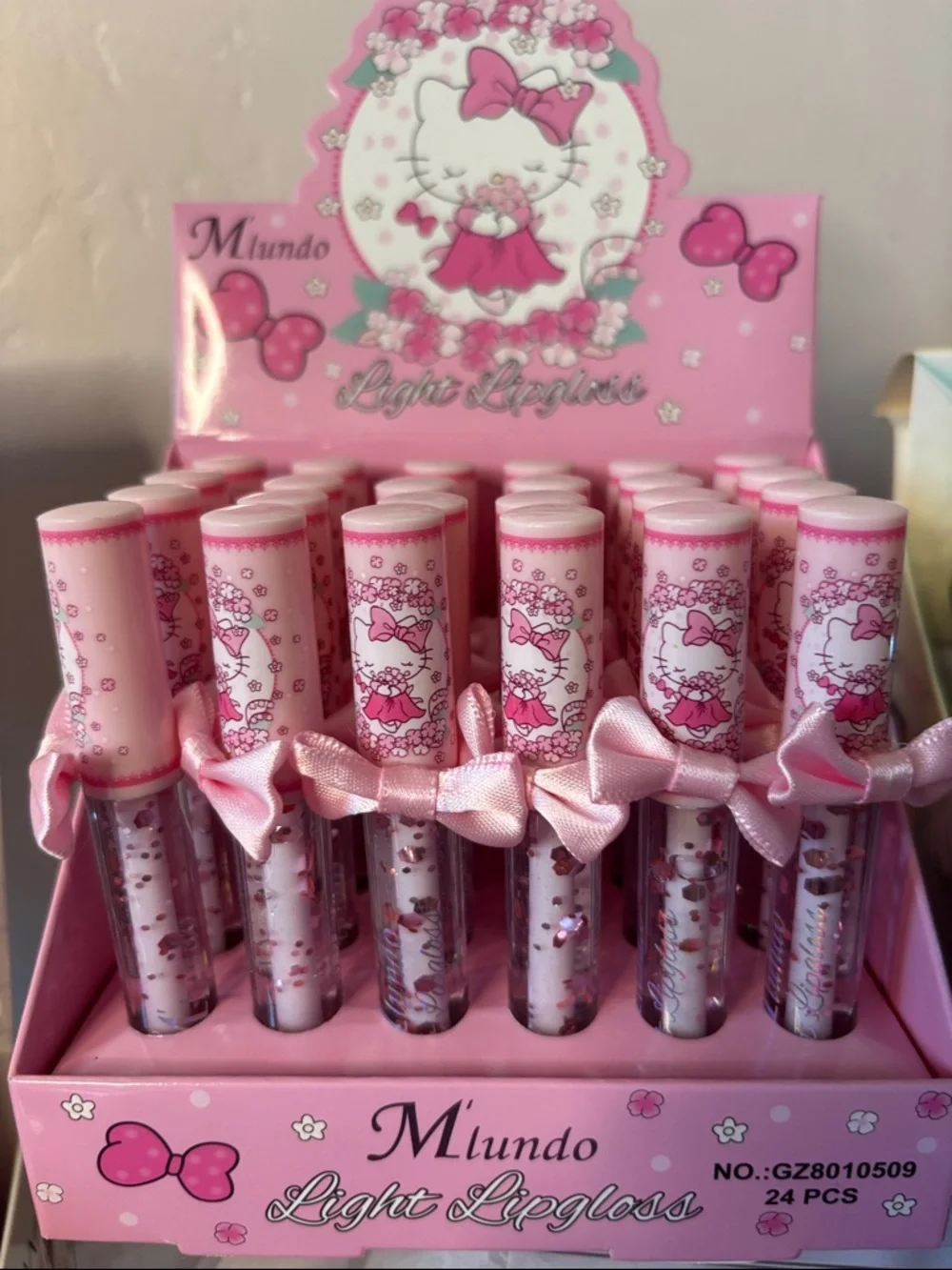 Sanrio Hello Kitty Pink Glitter Lip Gloss -2 each